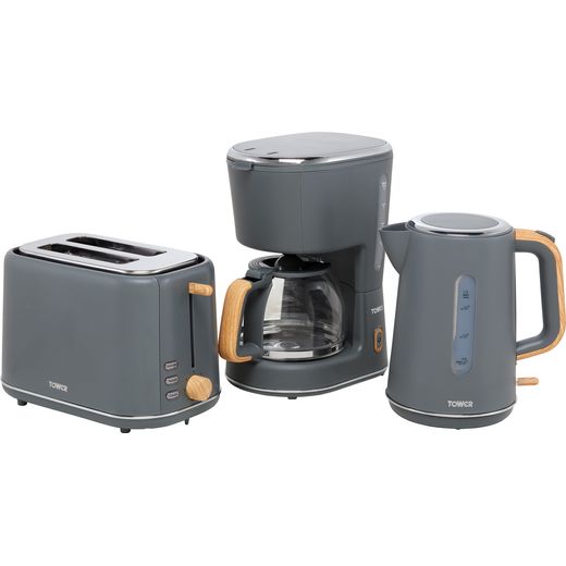 Tower Scandi AOBUNDLE018 Kettle And Toaster Set - Grey
