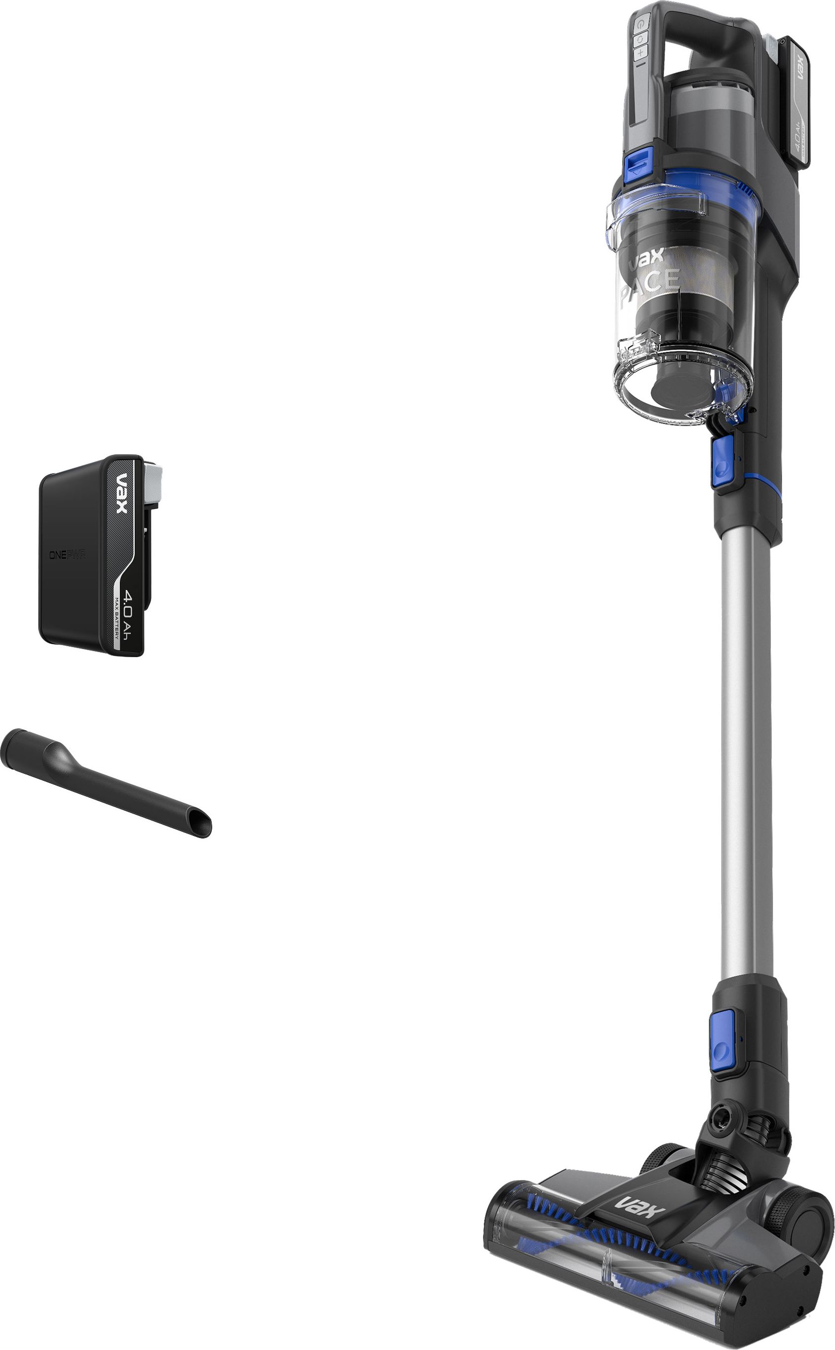Image of Vax Pace Cordless Vacuum Cleaner with up to 40 Minutes Run Time - Graphite / Blue - CLSV-PAKS, Graphite