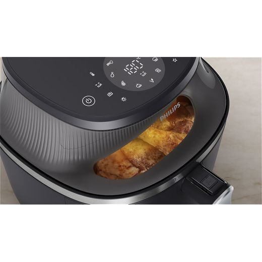 Philips 3000 Series NA342/09 Air Fryer - Black / Gold - Top view inside air fryer shot