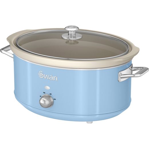 Swan Retro SF17031BLN 6.5 Litre Slow Cooker - Blue