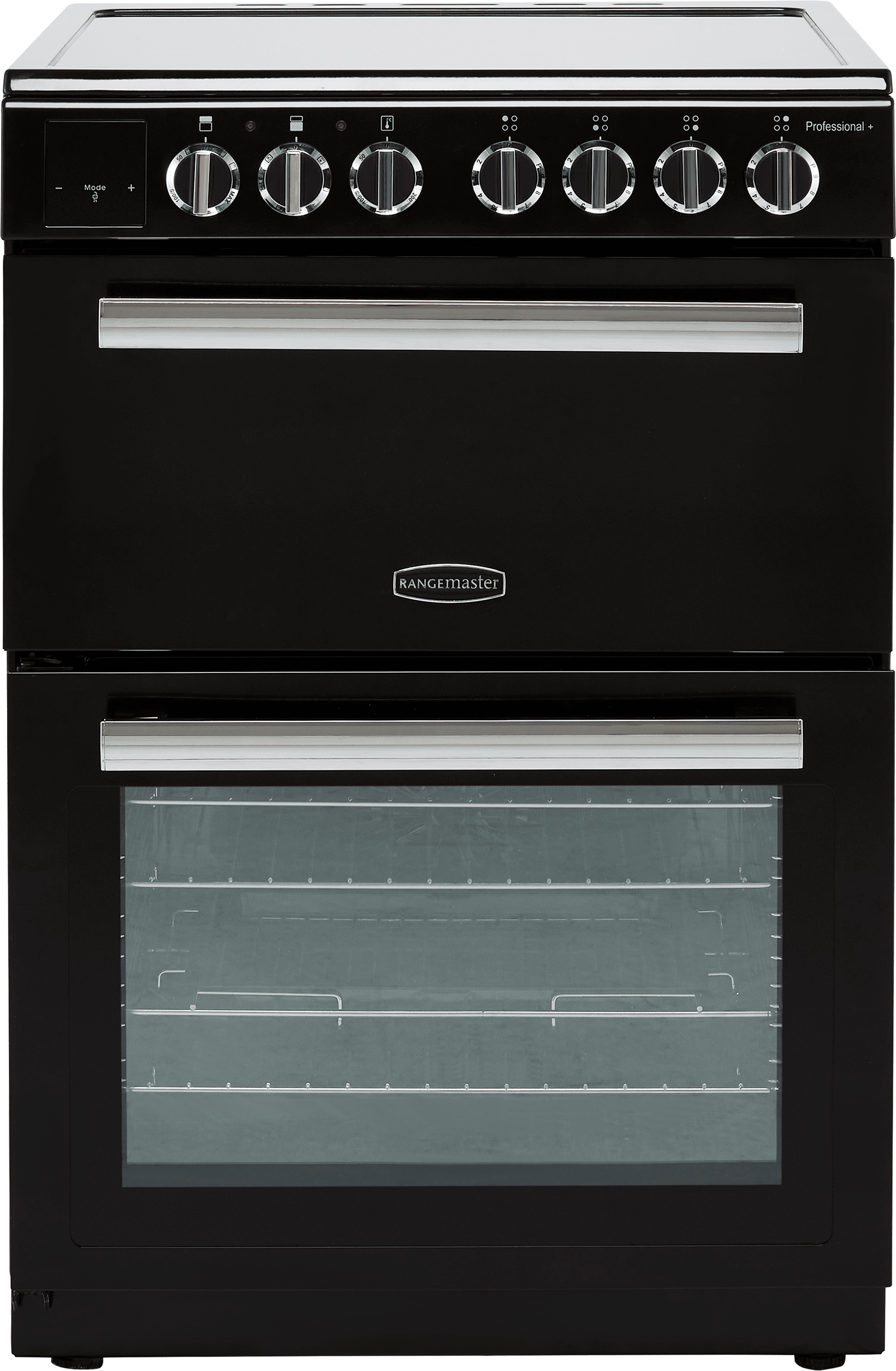 Rangemaster Professional Plus 60 PROPL60EIBL/C 60cm Electric Cooker with Induction Hob - Black / Chrome - A/A Rated, Black
