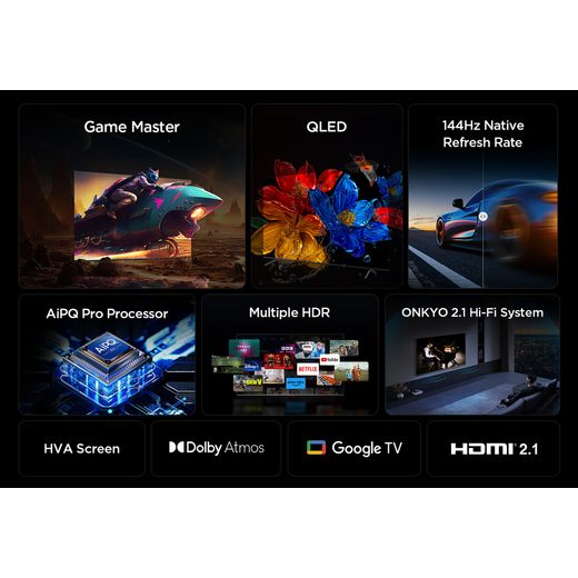 TCL 75" 4K Ultra HD QLED Smart Google TV [2025] - Annotation - Features