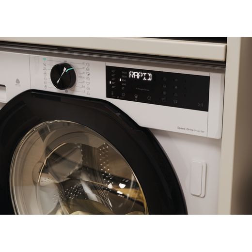 Candy BC4S496M6DB8-80 Wifi Connected Integrated 9Kg / 6Kg Washer Dryer with 1400 rpm - White - Close up control panel shot 