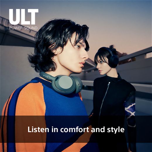 Sony ULT WEAR Wireless On-Ear Headphones - Black - Annotation - Listen in comfort and style shot