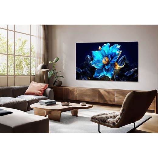TCL 85P7K-UK TV Metallic - TV in living room shot