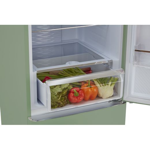 CDA 60/40 Frost Free Fridge Freezer - Green - Salad drawer
