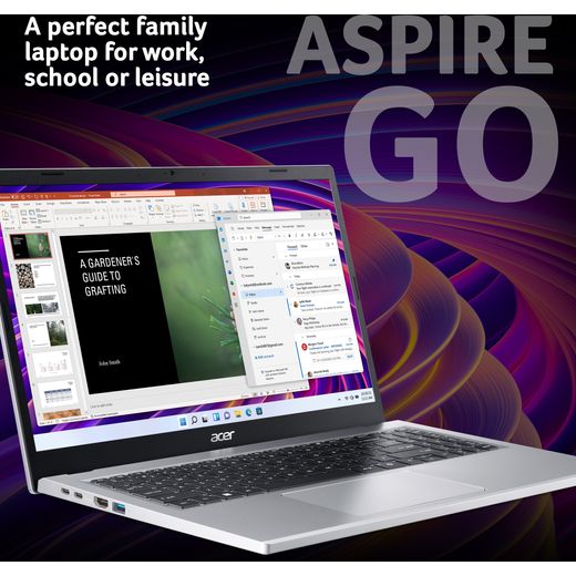Acer Aspire Go 14 AG14-21P Laptop -, SSD, 8 GB RAM - Silver - Annotation - Perfect for families shot
