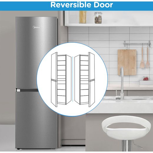 Midea 50/50 Total No Frost Fridge Freezer - Silver - Annotation - Revisable door 
