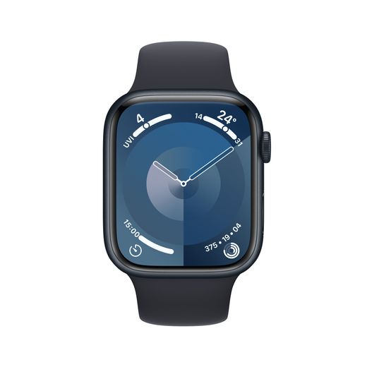 Apple Watch Series 9, 45mm, Midnight Aluminium Case, GPS [2023] - Midnight  Sport Band - M/L