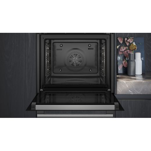 Siemens IQ-500 Built In Electric Single Oven - Stainless Steel - Close up inside cavity in kitchen shot