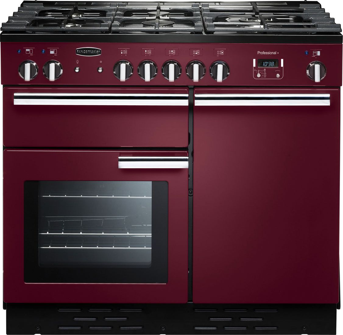 Rangemaster Professional Plus PROP100DFFCY/C 100cm Dual Fuel Range Cooker - Cranberry - A/A Rated, Red