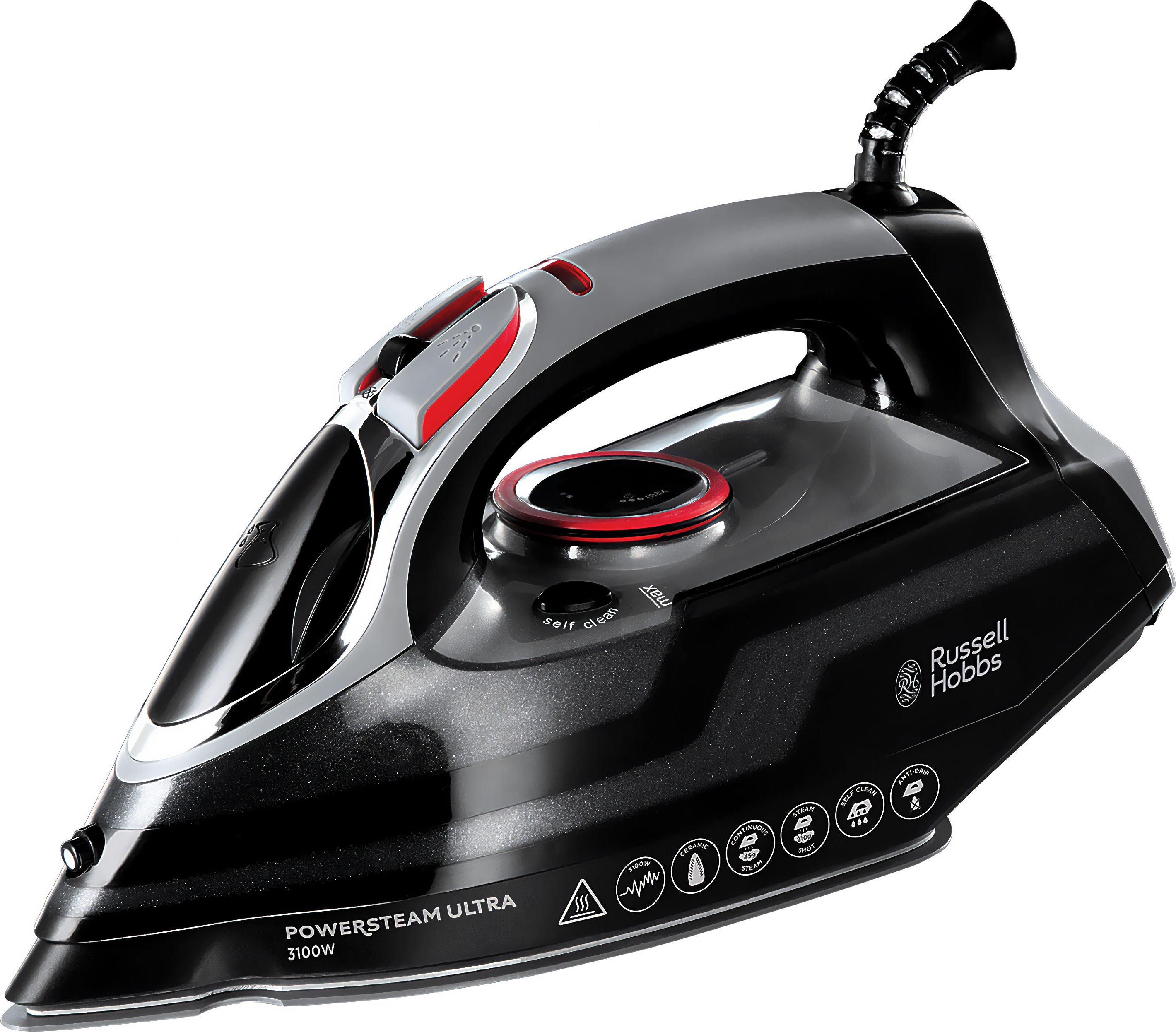 Image of Russell Hobbs Power Steam Ultra 20630 3100 Watt Iron - Black, Black