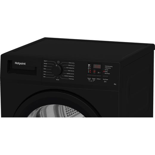 Hotpoint 8Kg Condenser Tumble Dryer - Black - Close left perpsective shot