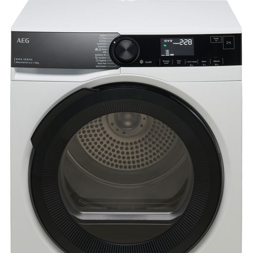 AEG 8000 AbsoluteCare® TR848A4B2 8Kg Heat Pump Tumble Dryer - Black - Close up shot