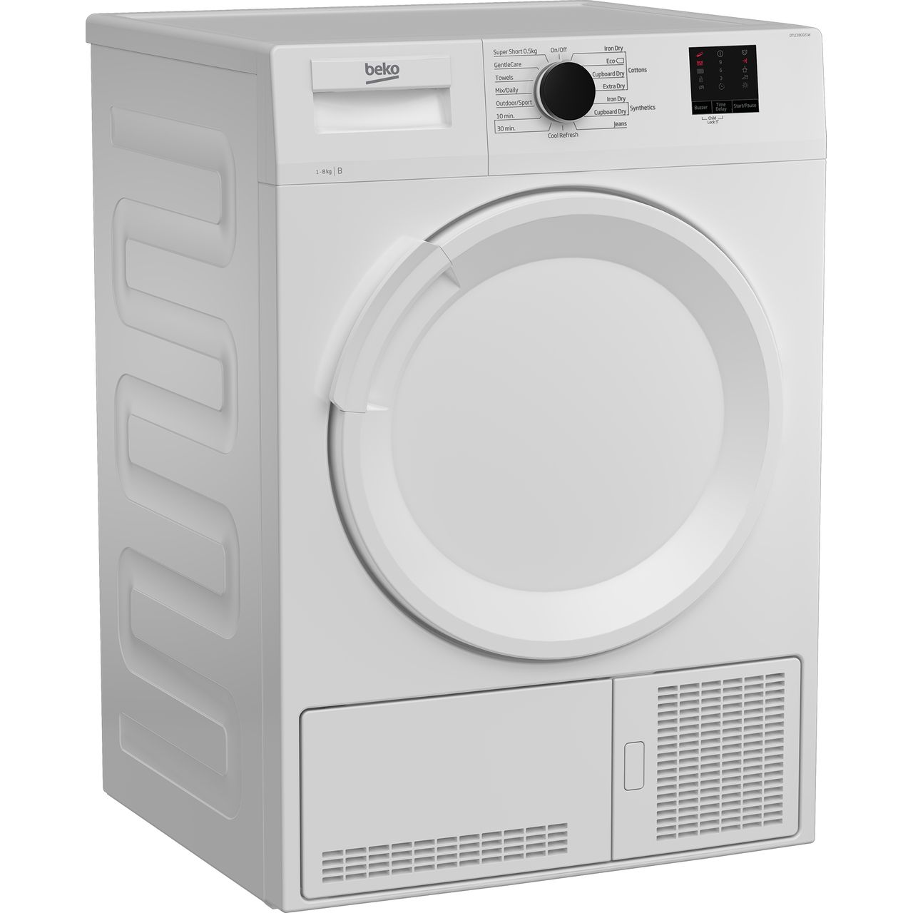 Beko DTLCE80021W B Rated 8Kg Condenser Tumble Dryer White 8690842348969 ...