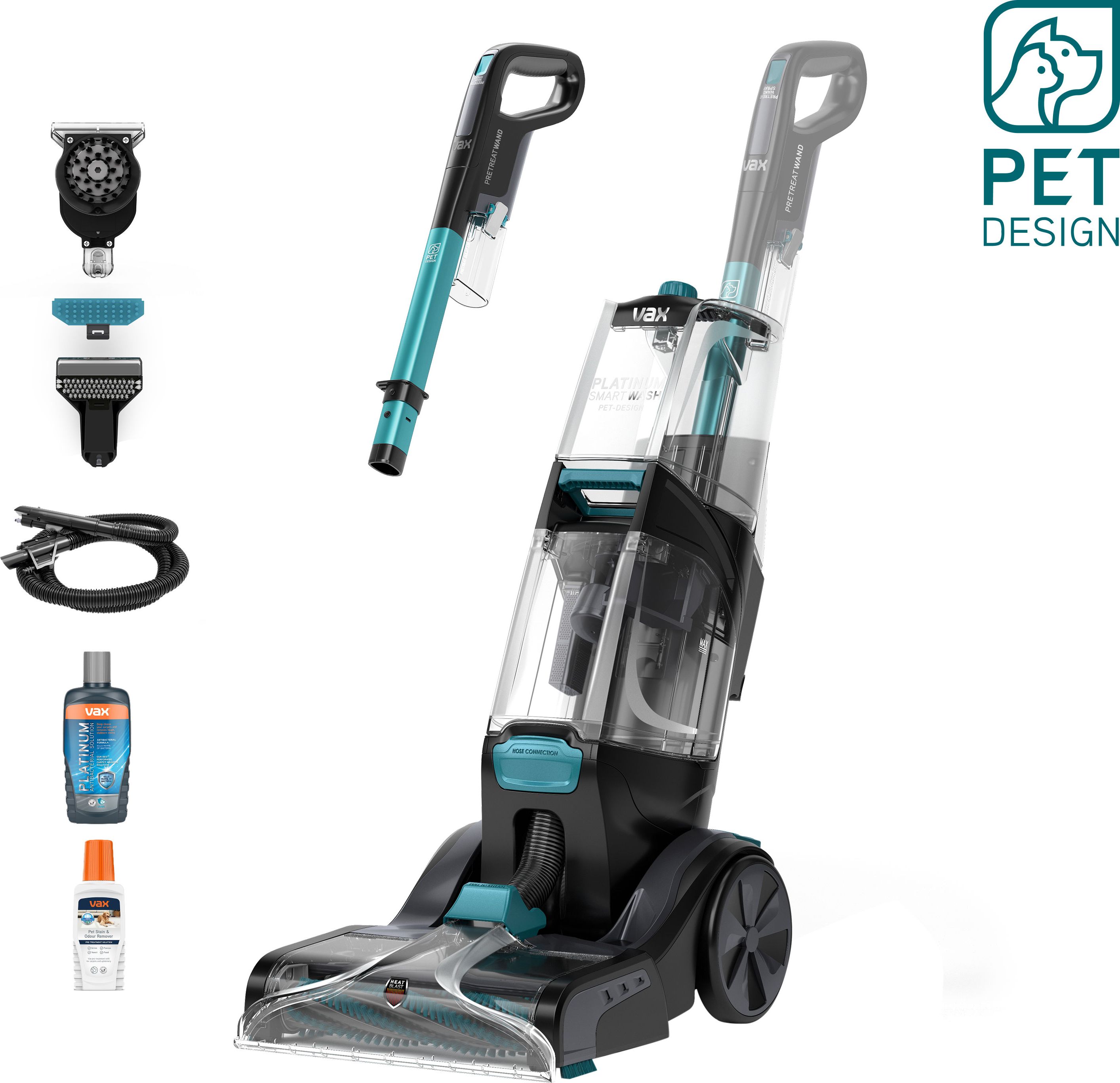 Image of Vax Platinum Smartwash Pet-Design CDCW-SWXP Carpet Cleaner, Graphite / Teal