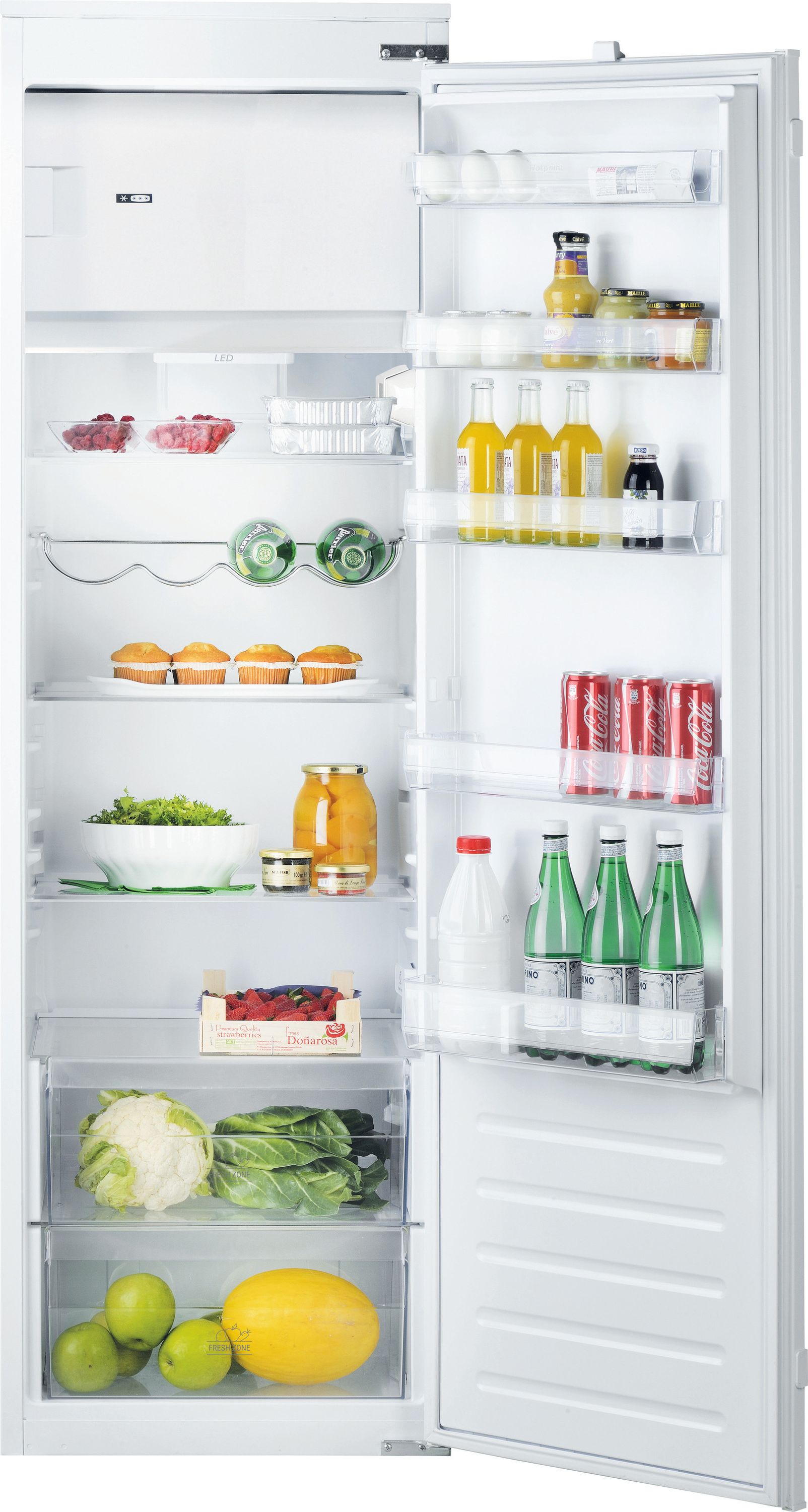 Hotpoint HS18012UK Integrated Upright Fridge with Ice Box - Sliding Door Fixing Kit - White - E Rated, White