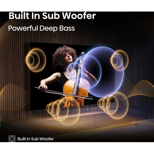 Hisense E8Q 55" 4K Ultra HD MiniLED Smart Freely TV - Annotation - Sub woofer shot
