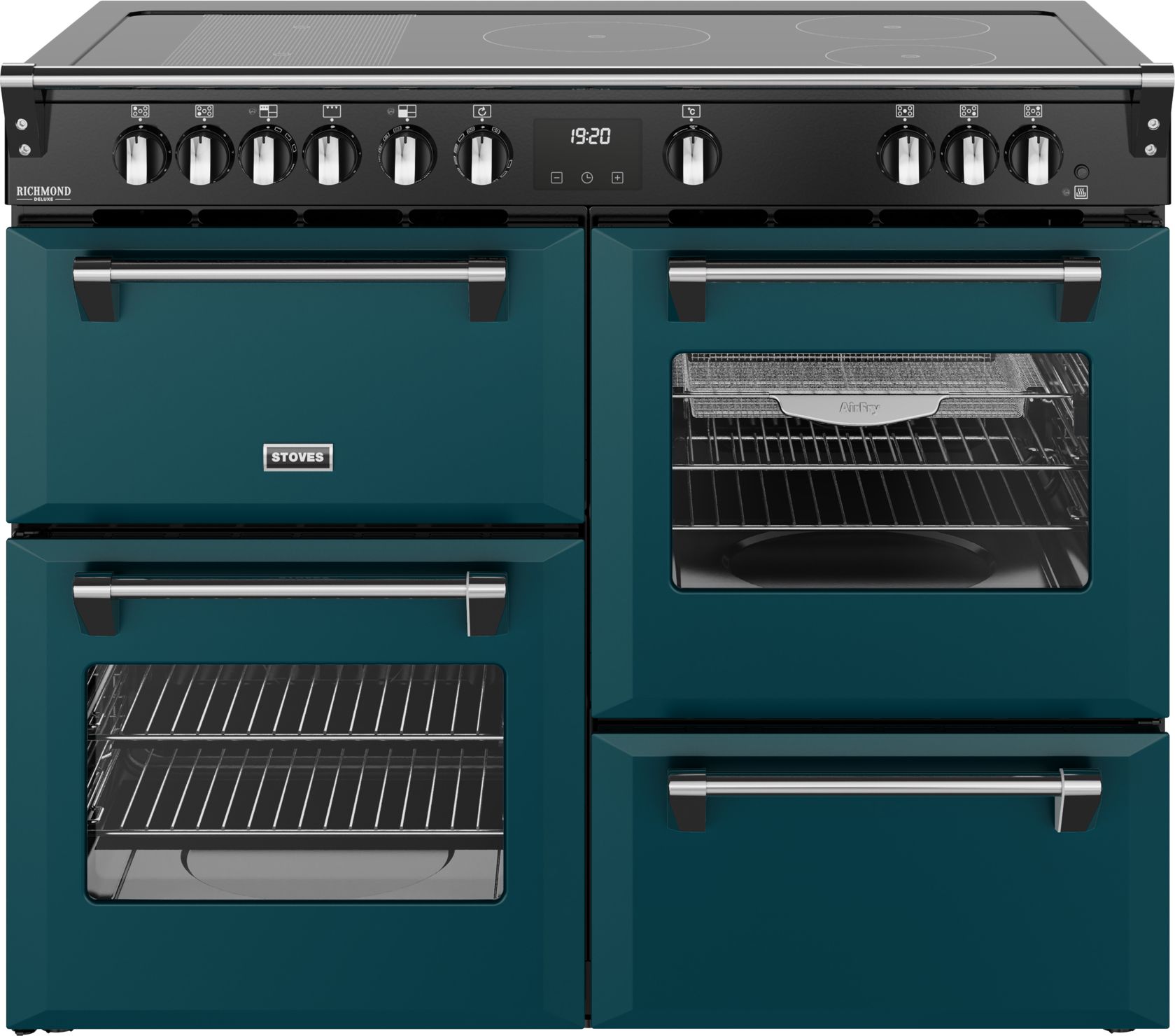 Stoves Range Cooker - 110cm - Induction Hob - 4 Ovens - Deep Marine Green