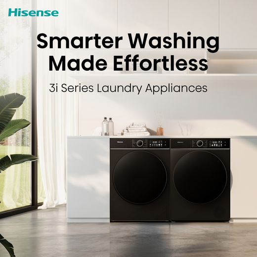 Hisense 3i KitchenFit Series DH3I904UBDC Wifi Connected 9Kg Heat Pump Tumble Dryer - annotation - smarter washing made effortless