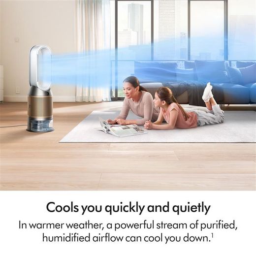 Dyson Humidify+Cool™ PH2 De-NOx Air Purifier - White / Gold - Annotation - Cools you quickly shot