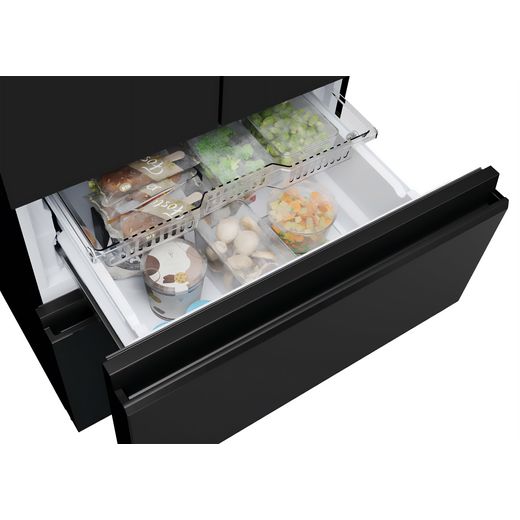 Haier French Series 3 American Fridge Freezer - Slate Black - Drawer