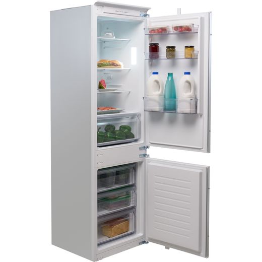 NEFF N30 KI7861SE0G 177cm High 60/40 Integrated Frost Free Fridge Freezer with Sliding Door Fixing Kit - White - Right perpsective with door open shot