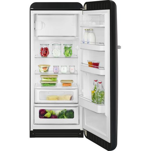 Smeg Right Hand Hinge FAB28RDBB6 153cm High Small Fridge with Ice Box - Chalkboard - Door open