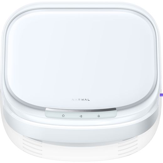 Narwal Freo Z10 Robotic Vacuum Cleaner - Silver / White - Top perspective shot
