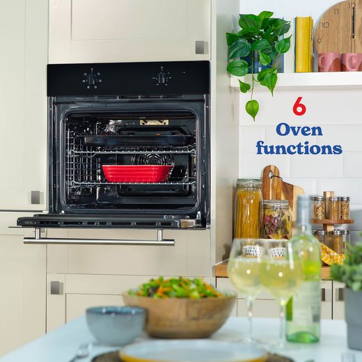 Russell Hobbs RHFEO7004B/02 Built In Electric Single Oven - Black - Annotation -  oven function shot