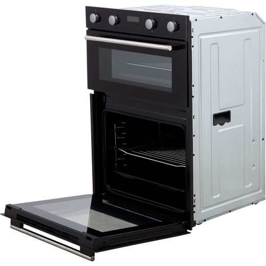 Hisense Built In Electric Double Oven - Black - Bottom door open