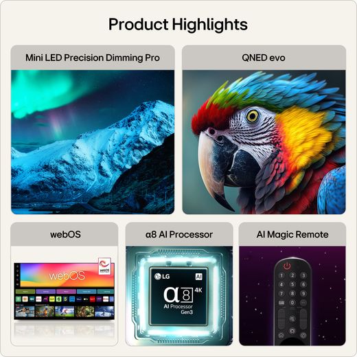 LG evo AI 100" 4K Ultra HD MiniLED Smart TV - Annotation - feature shot 
