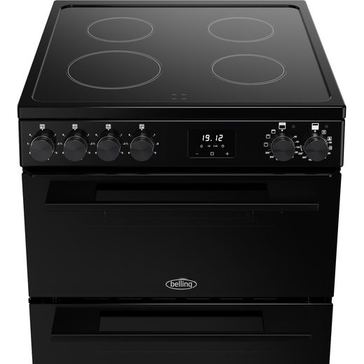 Belling BEL FSA VISION 60E 60cm Double Oven Electric Cooker with Ceramic Hob - Black - Hob perspective