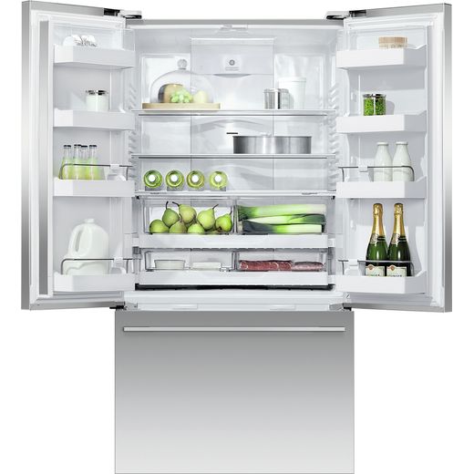 Fridge Freezer French Door 900mm, Stainless Steel, WiFi, compatible with SmartHQ App - Front with door oepn shot