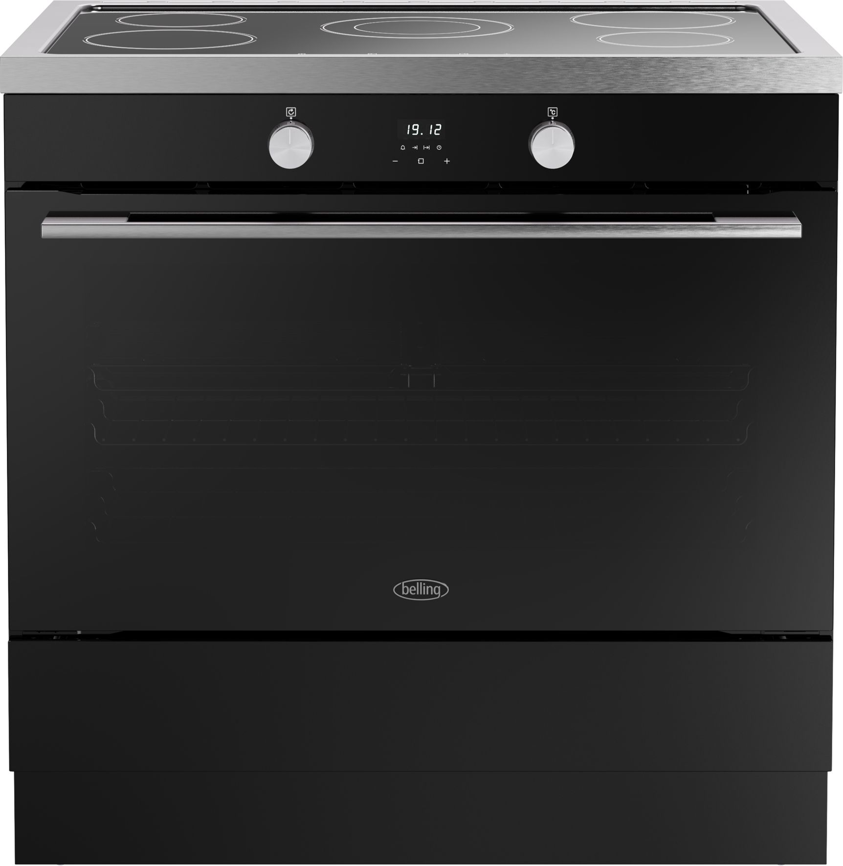 Image of Belling BEL RCA VISION SGL 90Ei 90cm wide Electric Range Cooker with Induction Hob - Black / Silver Steel - A Rated, Silver