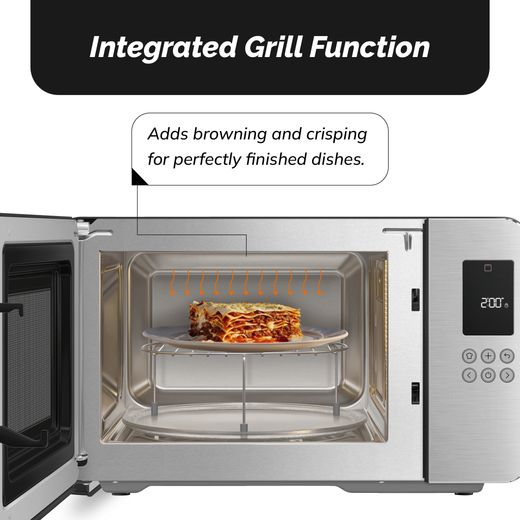 Smeg Collezione MOC01BLMUK 26 Litre 30cm High, Freestanding Small Microwave With Grill - Black - Annotation - grill function shot