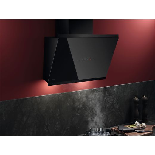 AEG GV77D61SB Chimney Cooker Hood Black - Cooker hood in kitchen shot