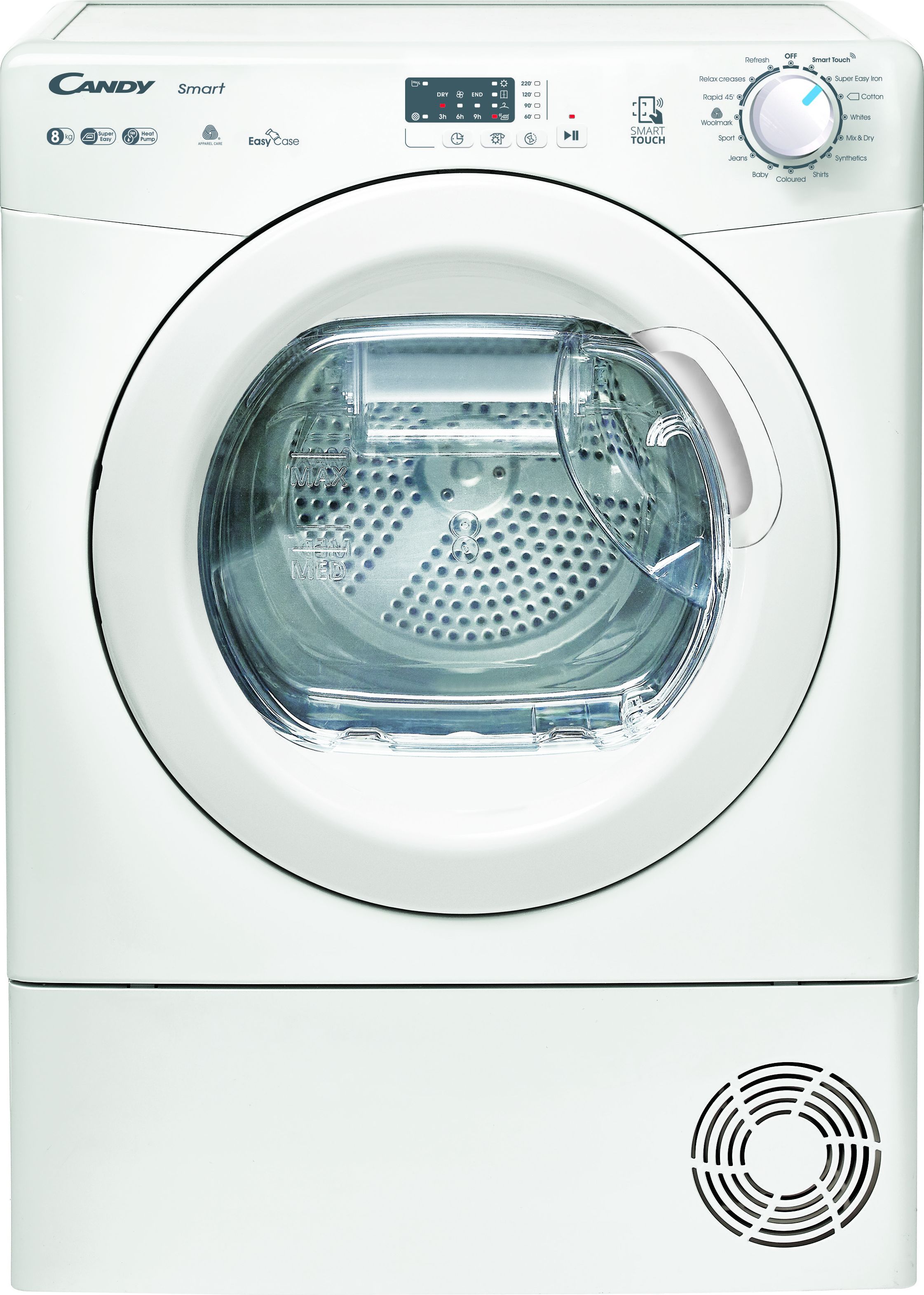 Candy Smart CSE H8ELE-80 8Kg Heat Pump Tumble Dryer - White - A+ Rated, White