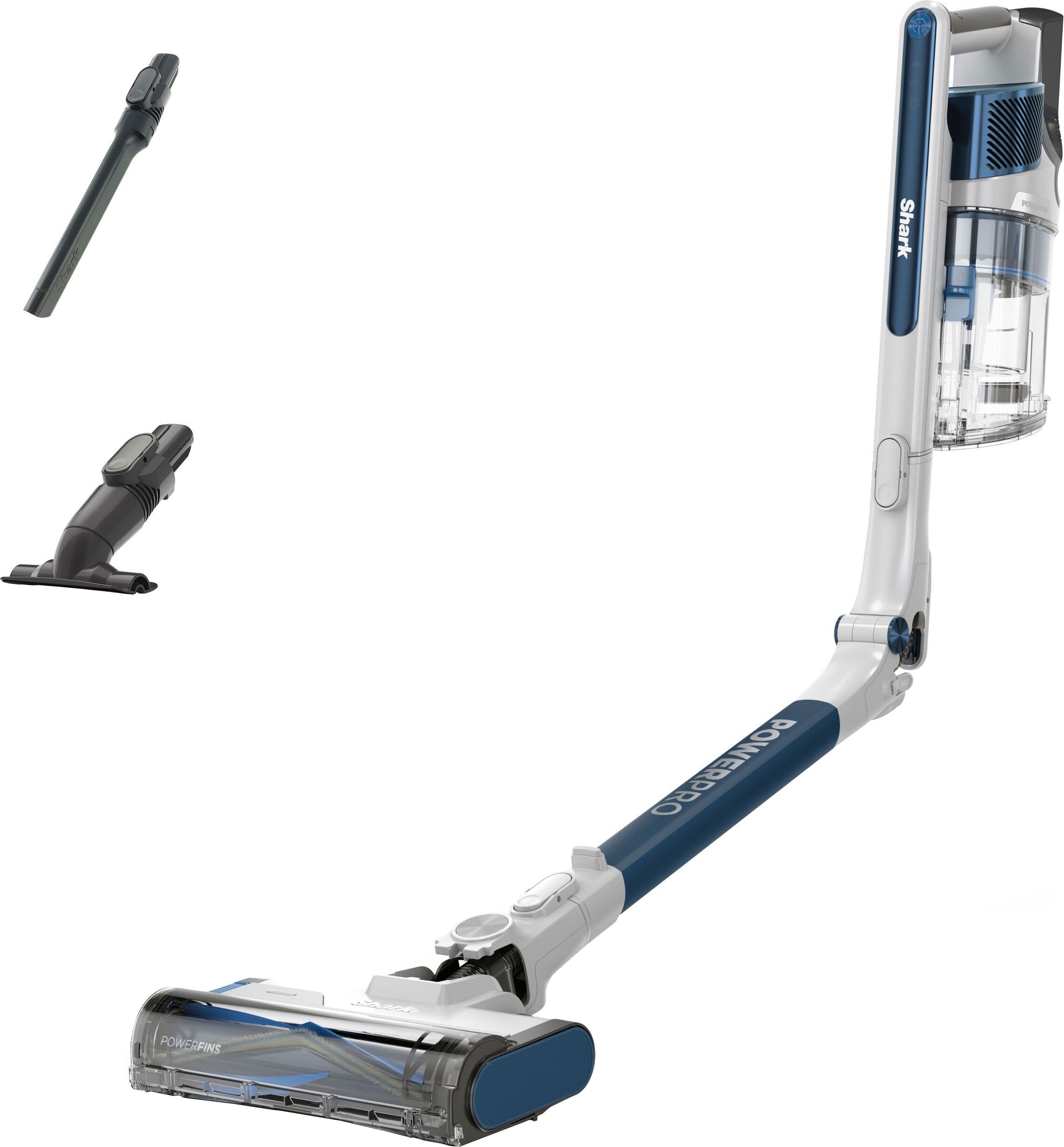 Image of Shark PowerPro with Anti Hair Wrap & Floor Detect Cordless Vacuum Cleaner with up to 50 Minutes Run Time - Navy Metallic - IZ380UK, Blue
