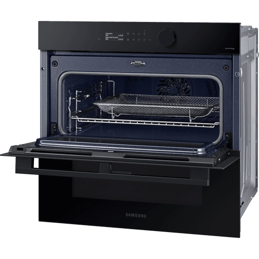 Samsung Series 5 Dual Cook Flex™ Electric Single Oven - Black Glass - Top door open