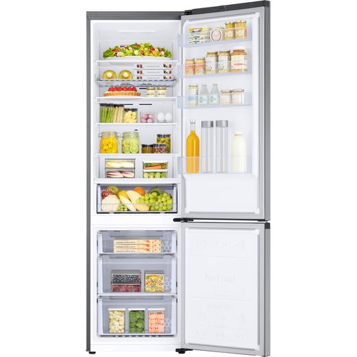 Samsung 70/30 Total No Frost Fridge Freezer - Silver - Front with door open shot