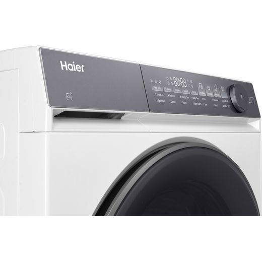 Haier X7 HW100-B14367U-UK 10kg Washing Machine with 1400 rpm - White - Close up shot
