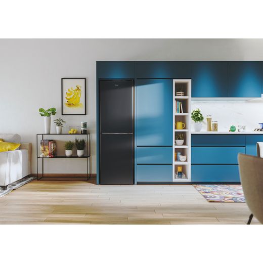 Candy CCT3L517EBK-1 176cm 50/50 Fridge Freezer - Black - fridge freezer in kicthen  shot