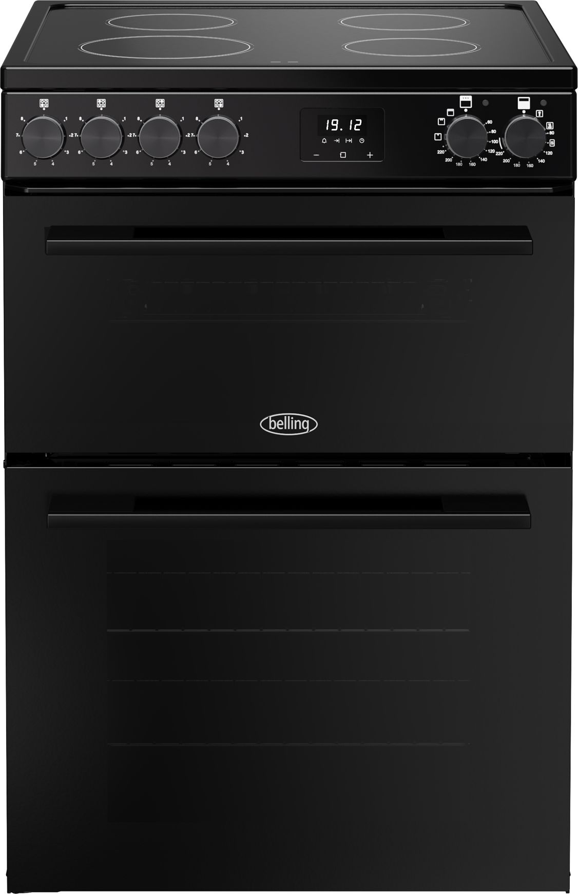 Image of Belling 60cm wide Double Oven BEL FSA VISION 60Ei Electric Cooker with Induction Hob - Black - A Rated, Black