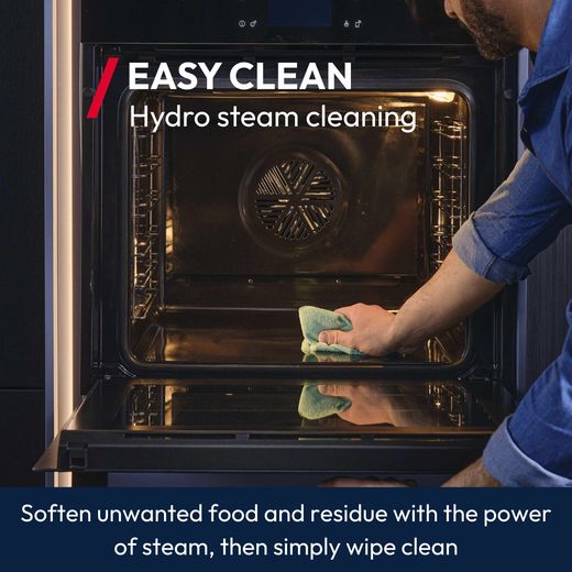 Hoover H-OVEN 300 HOC3T317A8B Built In Electric Single Oven - Black - Annotation - easy clean shot