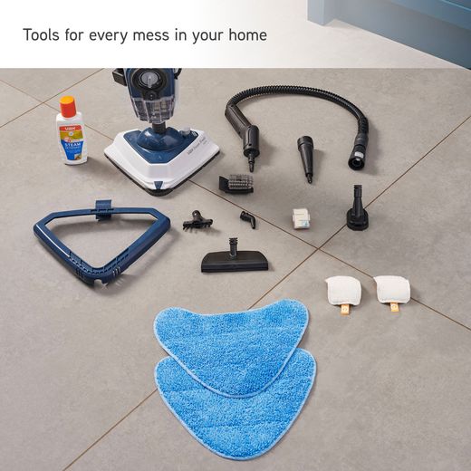 Vax Steam Fresh Home CDST-SFXS Steam Mop with up to 15 Minutes Run Time - Navy Blue - Annotation -  Tools for every mess shot