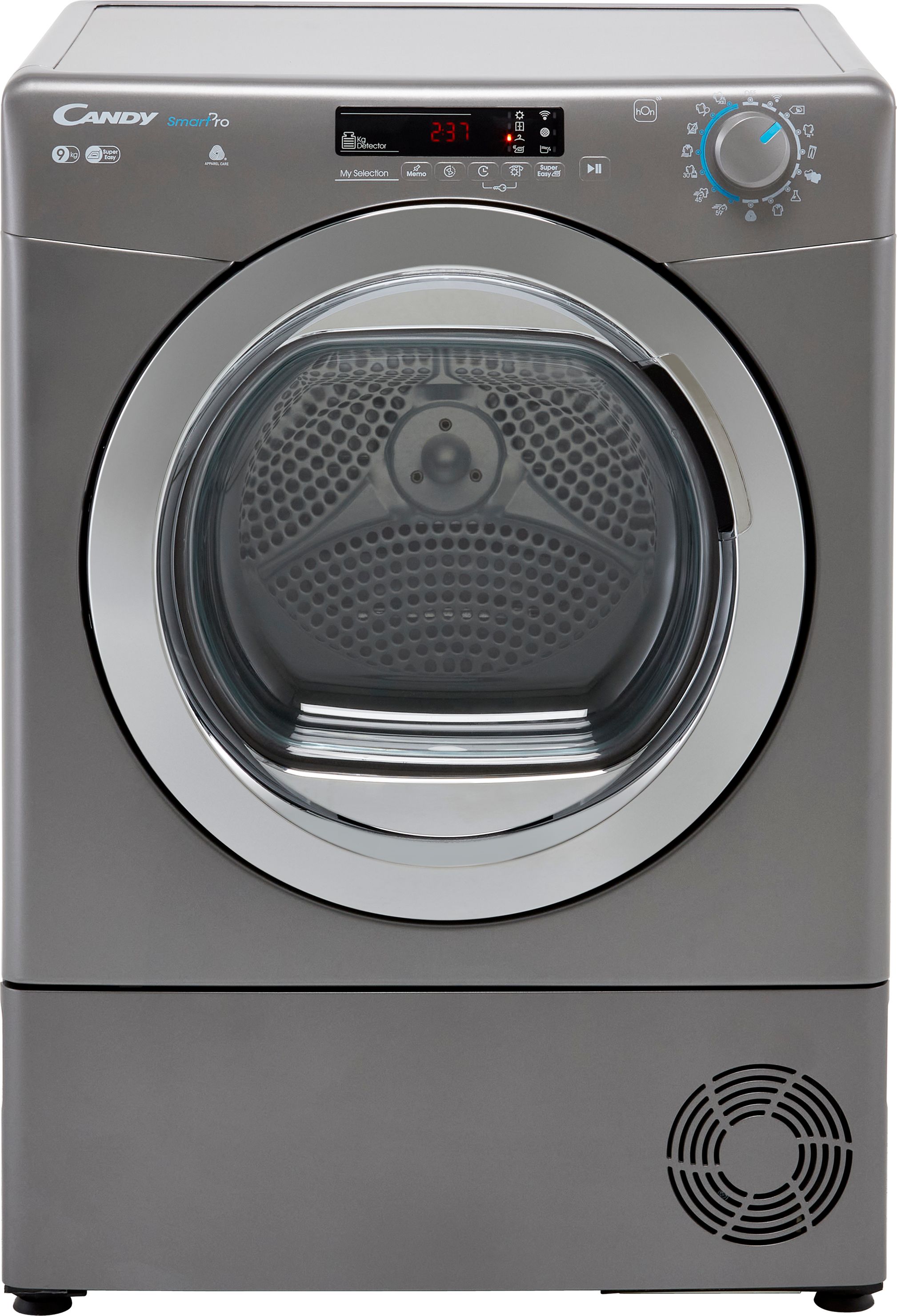 Candy CSOEC9DCRG Wifi Connected 9Kg Condenser Tumble Dryer - Graphite - B Rated, Silver