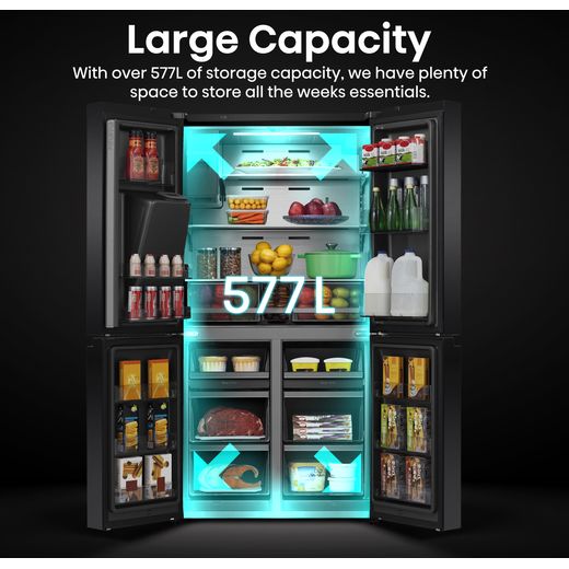 Hisense RQ760N4IFE sideHisense Pureflat Eclipse American Fridge Freezer - Black - Annotation - 577L capacity-by-side refrigerator Freestanding 577 L E Black_24