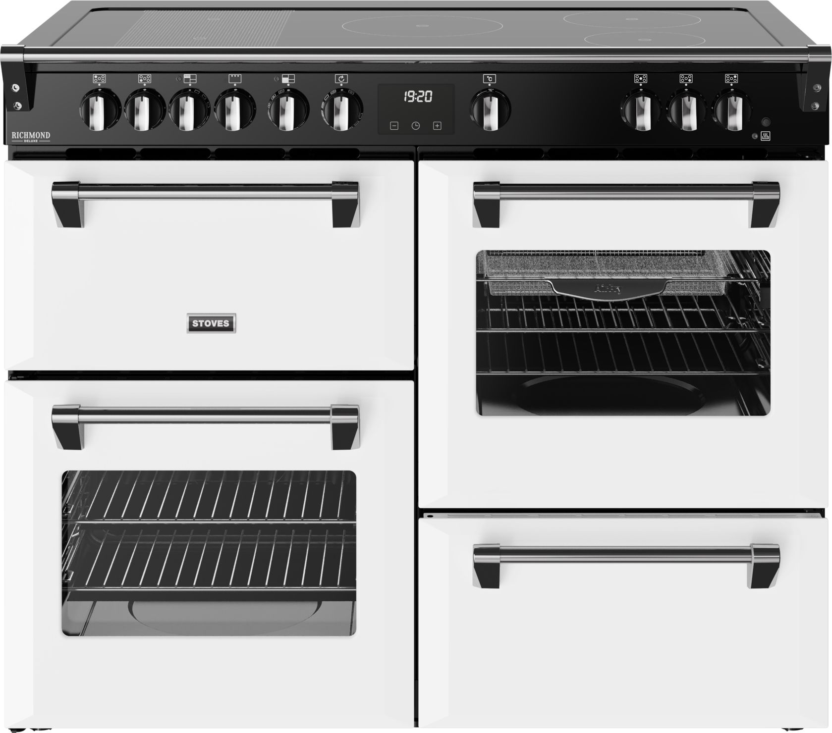 Stoves 110cm Electric Range Cooker - Induction Hob - 4 Ovens - White