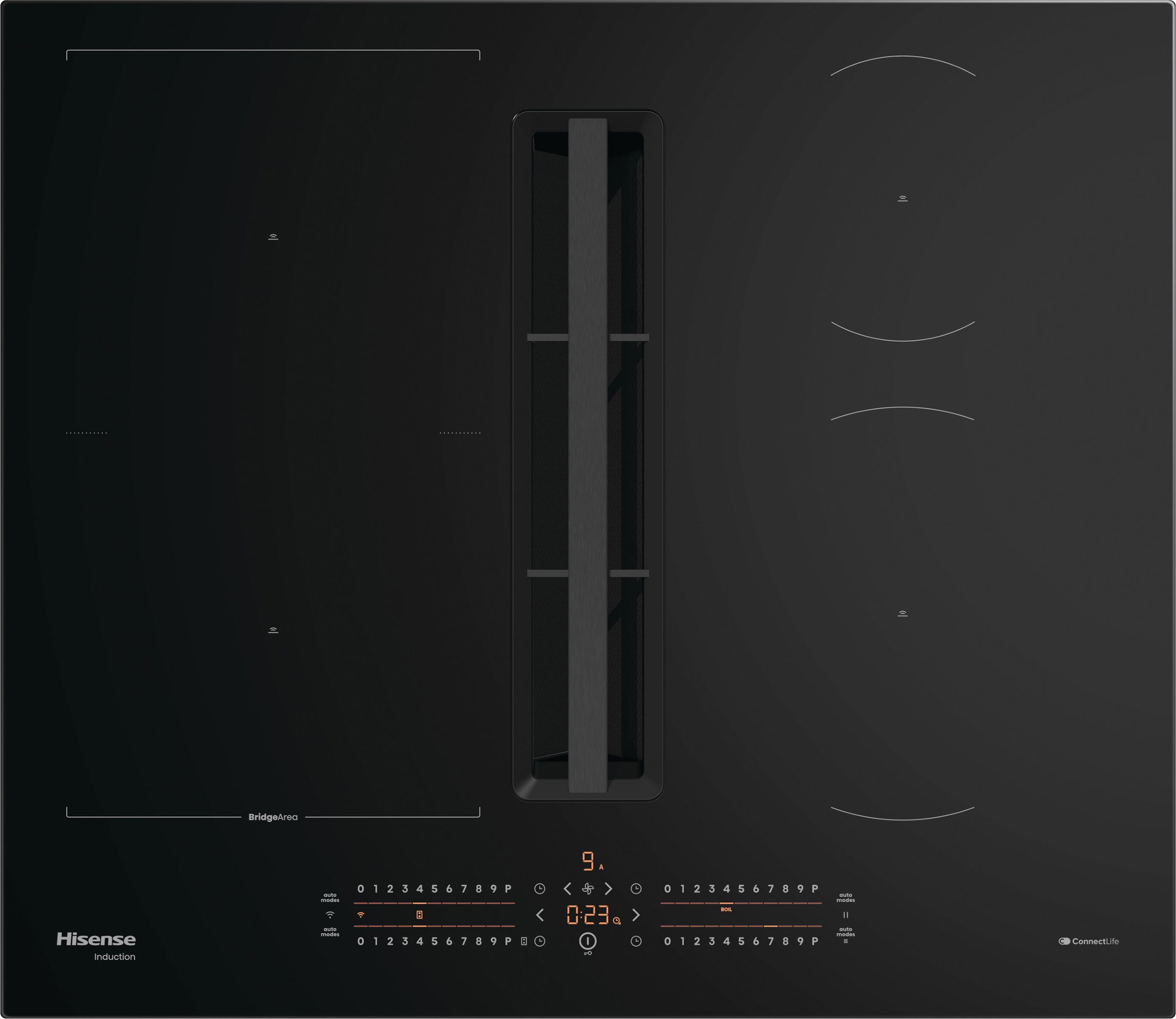 Image of Hisense Hi6 HEH6432BSCWF 60cm Induction Hob - Black - For External / Recirculation Ventilation, Black